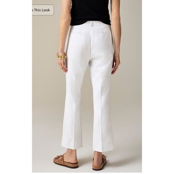 J.CREW Kaya Pant in Stretch Linen Blend Size 10 White NEW Coastal Comfort CI425 - Picture 5 of 14